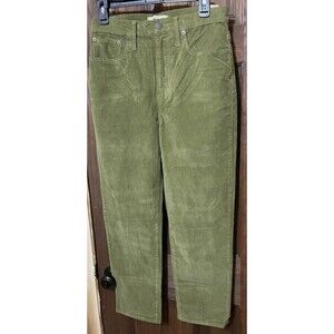 Madewell Olive Corduroy Classic Straight Leg Jeans Waist 28 New With Tags!